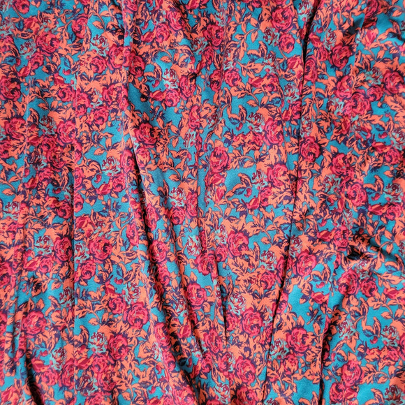 Lularoe Madison Box Pleats w/ Pockets Floral Pink/Green Skirt Women Sz XL - Picture 5 of 8